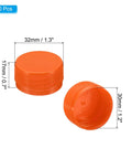 Orange Plastic Bottle Caps 50 Pack Reusable Screw Lids For Crafts DIY Scrapbooking Empty Containers 1.3x1.2x0.7 Inch