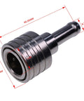 Close-up of male connector from Outboard Fuel Tank Connector And Plug Kit Five Sixteenths Inch Brass Fittings with dimensions.