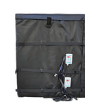 Industrial Oil Drum Heater Blanket With Adjustable Thermostat For 275 Gallon Tanks And Pipes snugly wrapped around a drum.