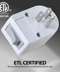 Grounded Outlet With On Off Switch Two Pack 3 Prong Surge Protector 245J Single Port Power Adapter 15A Circuit Breaker White ETL Listed