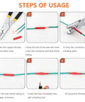Steps of usage for All In One 250 Pcs Copper Wire Ferrules Kit With 7 Size Non Insulated Crimp Connectors and Electrical Butt Terminals