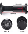 Solid Brass Door Peephole With 220 Degree View And Heavy Duty Rotating Privacy Cover for home office hotel use, dimensions shown.