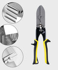 5 Blade Hand Crimper With Ergonomic Grip Non Slip Crimping Tool For HVAC Ducts And Pipes From 24 Gauge Steel To 28 Gauge Stainless Steel Black And Yellow Finish