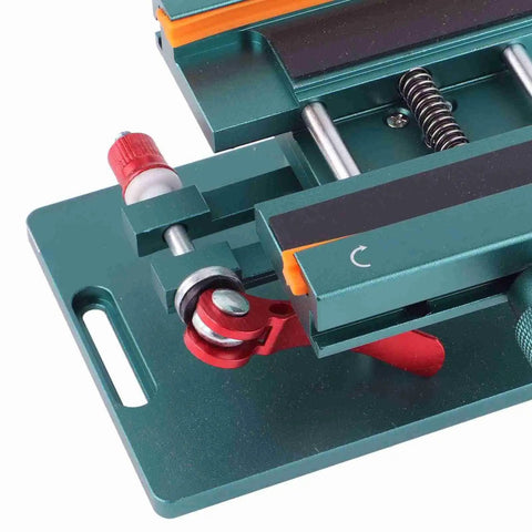 Rotatable LCD Screen Separator Heating Tool With Suction Cup And Adjustable Clamp, close-up of fixture and spring mechanism