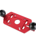 Rock Solid Aluminum Router Base Plate Adjustable Clamp Sub Base Platform with black handle for precision wood trimming.