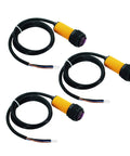 Three Pack Dope Infrared Photoelectric Obstacle Avoidance Sensor Modules E18 D80NK with cables and connectors visible