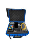 Dead On Accurate Digital LeeB Hardness Tester For Steel, Copper, Aluminum, Stainless Metals in blue case with accessories.