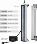 Industrial LED Tube Light 40W Explosion Proof IP67 Work Lamp With 1.8m Cable And Plug For Machine Tools CNC, Waterproof Flood Lighting