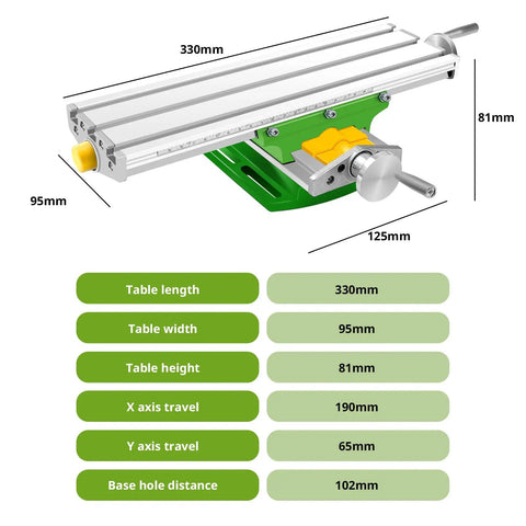 Cross Slide Milling Table With X-Y Axis Precision, Dovetail Grooves, And M10 Screw, Built For Mini Drill Press, CNC Retrofit