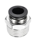 Push To Connect Fittings For 0.39 Inch Tube Fitment One Half Inch NPT Male Quick Connect Air Line Adapter Nickel Plated Brass