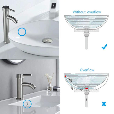 Built Tough Pop Up Drain Stopper For Vessel Sinks Without Overflow Slick Brushed Nickel Finish Foolproof Install Heavy Duty Brass Plumbing Piece For Chic Bathroom Vanity Sets