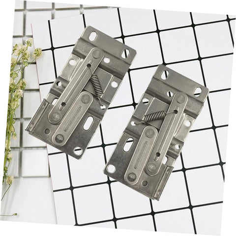 Hidden-spring cabinet hinges with mounting plates; two metal hinges for drop-leaf cabinets