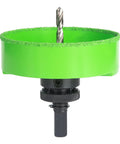 Four And A Quarter Inch Carbide Hole Saw With Arbor For Recessed Lights Pro Grade Tough As Nails Long Life Edge Green
