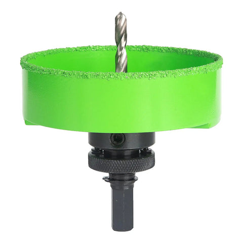 Four And A Quarter Inch Carbide Hole Saw With Arbor For Recessed Lights Pro Grade Tough As Nails Long Life Edge Green