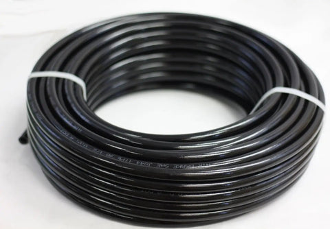 Three Eighths Inch Black Nylon Air Brake Tubing DOT Compliant SAE J844 500 Foot Length, coiled for truck trailer use