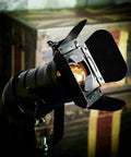 Close-up of Vintage Industrial Black Gooseneck Tripod Floor Lamp Set Of 2 Adjustable Height 68 to 180cm 5m Cord With Foot Switch E26 Base