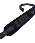 Premium Leather Gun Shell Holder Buttstock With Matched Rifle Sling For Left Hand Use, heavy-duty veg-tanned cowhide, black color