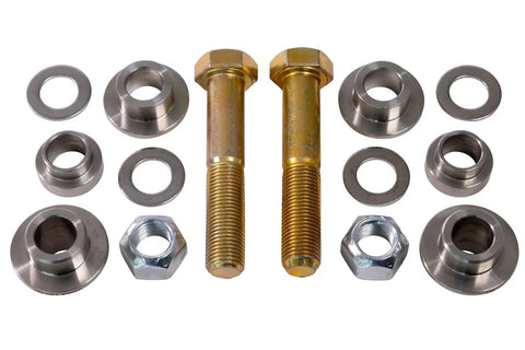 Beefed Up Toe Link Support Kit TLS For X3 UTV Five Eighths Inch Steel Spacer System Strengthens Rear Hub Prevents And Repairs Damage Replaces Soft Factory Aluminum Mount Includes All Necessary Hardware ZRP kit with steel spacers, washers, bolts and nuts