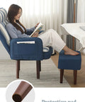 12 Inch Round Solid Wood Furniture Legs Set Of 4 for Mid Century Modern Style used on a chair with protective pad detail