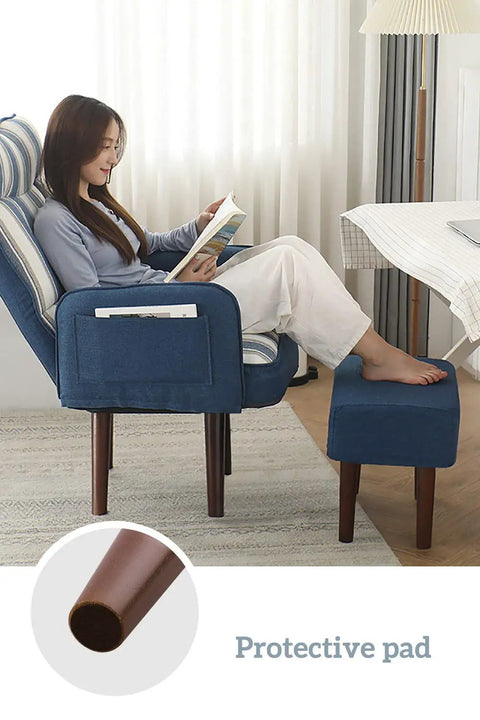 12 Inch Round Solid Wood Furniture Legs Set Of 4 for Mid Century Modern Style used on a chair with protective pad detail