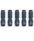 Black One Quarter Inch Tube OD Air Straight Union Check Valve With Plastic Quick Release Push To Connect Fitting CVPU1/4 Pack Of 5 For Pneumatic Systems And Air Lines