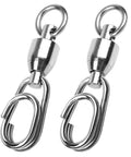 Tough As Nails Heavy Duty Snap Swivel Set With Stainless Split Rings And Ball Bearing Swivels For Freshwater And Saltwater Fishing 25 Pcs 50 Lb Capacity Smooth Rotation And Line Twist Reduction, 2 stainless swivel clips