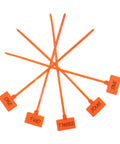 Quick Fix 50 Pack Orange Marker Cable Ties With Blank Labels For Straight Up Wire Grouping showing numbered labels one to five.
