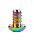 Rainbow Titanium M5x8mm Bolts Pack Of 10 For Water Bottle Cage And Bike Accessories, Ultra Light 6Al4V Gr5 Ti Alloy shown in close-up