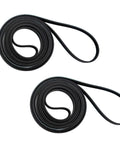 Beefed Up Dryer Drum Belt Replacement For Samsung Washers 6602001655 black heavy duty belts coiled, top view