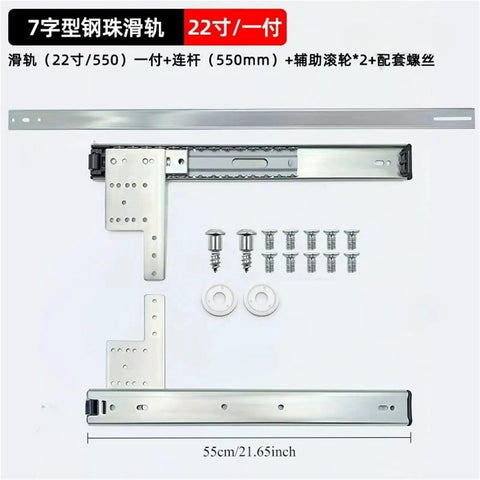 Super Smooth Hidden Swing Door Track And Folding Cabinet Hinge Wardrobe Slide Rail Space Saver 55 cm Hella Durable Glide Kit with hardware