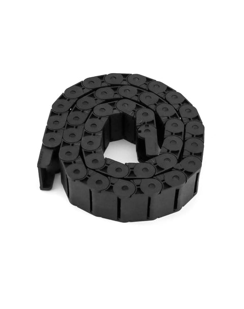 Coiled semi enclosed cable drag chain for CNC machines and tools, 1 meter length, 2 pack, inner size 15mm by 30mm, R28 38 bending radius