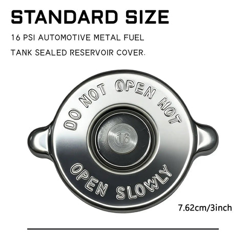 Radiator Cover With Dual Lug Reservoir Cap Stainless Steel No Fuss 16 PSI Engine Cap Universal Fit For Most Cars Including Dodge And Jeep Easy Install Silver