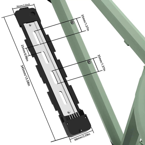 Ebike Battery Base Mounting Plate Bracket With 5 Pin Connector For Polly DP-5 DP-6 DP-7 DP-9 Electric Bikes frame view