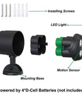 Motion Sensor Outdoor Lights Battery Powered 600LM Security Spotlight For Outside, LED parts disassembled with mounting base