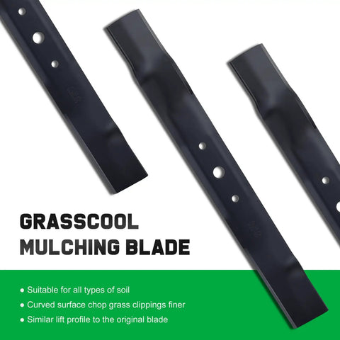 Heavy Duty 42 Inch Mower Mulching Blades For John Deere Riding Lawn Tractors With Round Mounting Hole