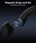 Top Tier Magnetic Charging Case And Heavy Duty Battery Module For Carina C2 Smart Glasses, showing magnetic battery snap-on feature.