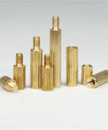 Brass Knurled Round Standoff Spacer Kit M2 For Electronics Projects Built For Geeky PCB Mounts And Motherboard Assembly Includes Male To Female And Female To Female Spacers With Nuts And Screws For Quick Solid Install, brass standoffs