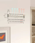 Adjustable Magnetic Heat And Air Deflector For Vents And Registers, Extends 10 To 16 Inches, shown on wall vent, illustration of airflow