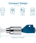 Side view of 4 Pcs FC Male To LC Female VFL Fiber Optic Adapter Convertor, showing compact design and size, 4.5cm, for testing.