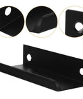 80mm Matte Black Aluminum Finger Pull Drawer Handle No Drill Hidden Cabinet Pull sleek low profile mount view