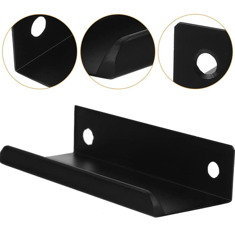 80mm Matte Black Aluminum Finger Pull Drawer Handle No Drill Hidden Cabinet Pull sleek low profile mount view