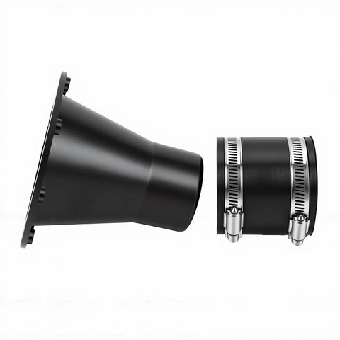 Yunseity 2 1/2 Inch Magnetic Dust Collection Connector With Rubber Cuff Coupler for woodworking, featuring conical and cuff design.