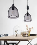 Battery-Powered Hangin Light With 6 Hour Timer For Outdoor Indoor Use Waterproof Pendant Chandelier Lantern In Retro Metal Black Finish