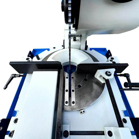 Heavy Duty 16 Inch Cold Cut Saw Built Like A Tank With Killer 4Hp Motor 220 Volt Three Phase Cuts Steel Aluminum with dual vise setup.