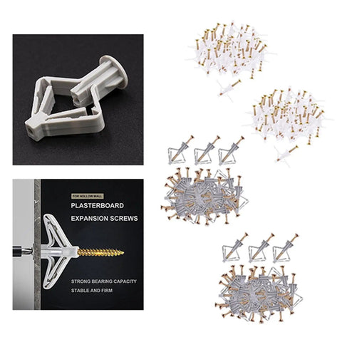 Hollow Wall Anchor Kit 400pc Assortment For Drywall Do It All Expansion Anchors With Split Rib Design Anti Rotation Rust Resistant And Heavy Duty Durable Fasteners For Easy Secure Mounts for plasterboard