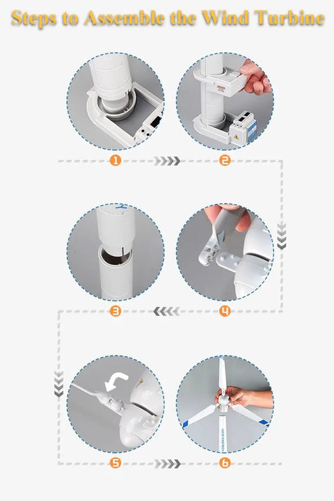Assembly steps for Wind Turbine Model Toy Kit With Wind Up Blades 21.65 Inch Tall Tower Realistic 3 Blade Generator