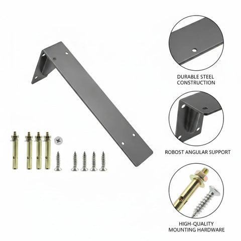 Heavy Duty Steel Shelf Bracket For Floating Shelves And Wall Mounted Desks Beefed Up For DIY Projects with screws and bolts