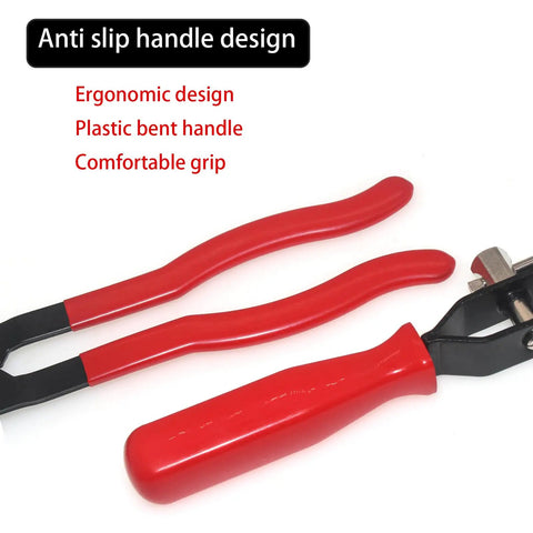 Universal 22-Piece CV Joint Boot Clamp Pliers Kit For Cars, ATVs, And UTVs, Includes Clamp Tool For Installing CV Boots, Fuel Filters, Water Pumps, Cooling System Hoses, And More Maintenance Essentials. Red anti-slip plastic handle pliers
