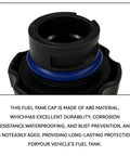 Close-up of a durable ABS engine oil filler cap with blue seal, suitable for GM vehicles 1992 to 2018, FC208 12573337 OEM style.