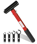 4 in 1 Hinge Gap Adjusting Wrench Kit For Cabinet And Door Alignment showing red handle, 4 sizes: 14mm, 18mm, 23mm, 25mm attachments